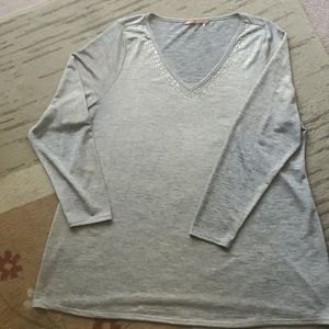 Belldini Gold Shimmer Grey Tunic